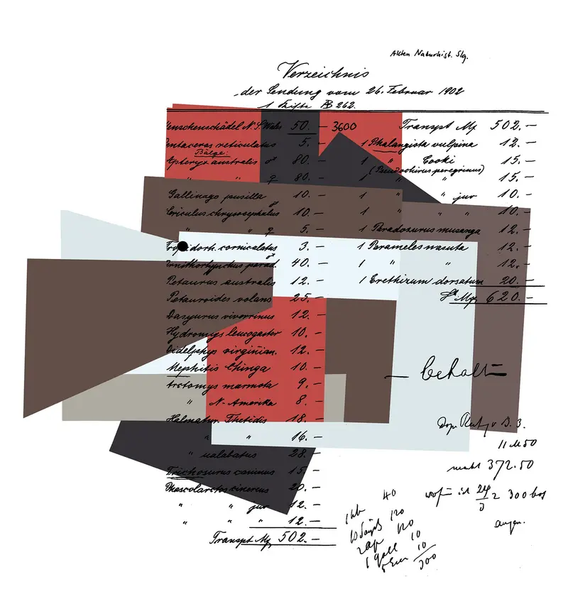 Ein Entwurf für den Hintergrund von Fotografien mit einer Einkaufsliste