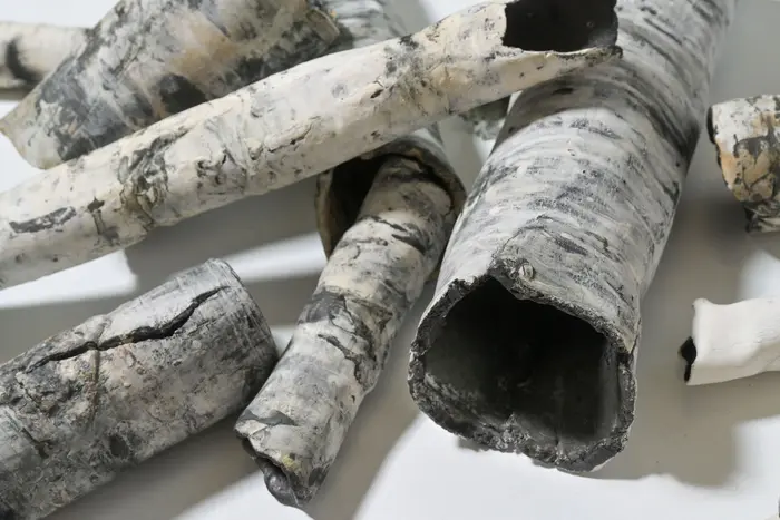 Keramikkunst, die aussieht wie Birkenholz